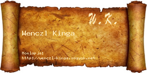 Wenczl Kinga névjegykártya